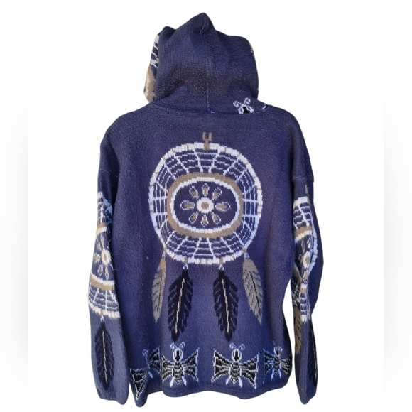 Otavalo Handcrafted Alpaca Full Zip Hooded Sweater/Jacket Dreamcatcher - Picture 5 of 10